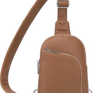 RFID Blocking Sling Bag Leather Crossbody Bags for Women Fanny Pack Cross Body f